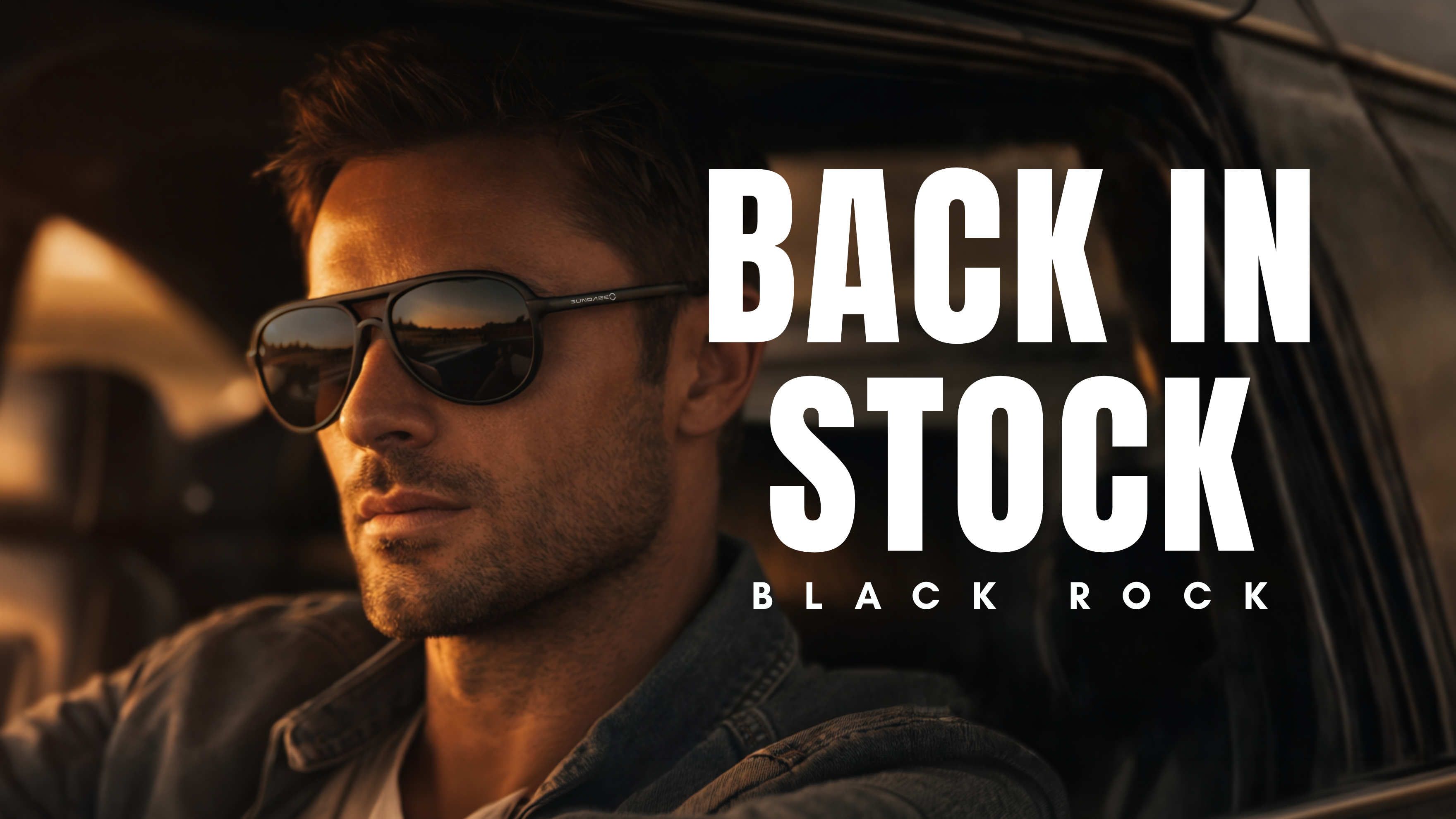 Black Rock polarized eyewear back in stock featuring black frames designed for everyday performance and sun protection.