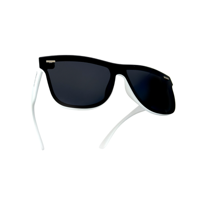 White Frame, Black Lens Sunglasses